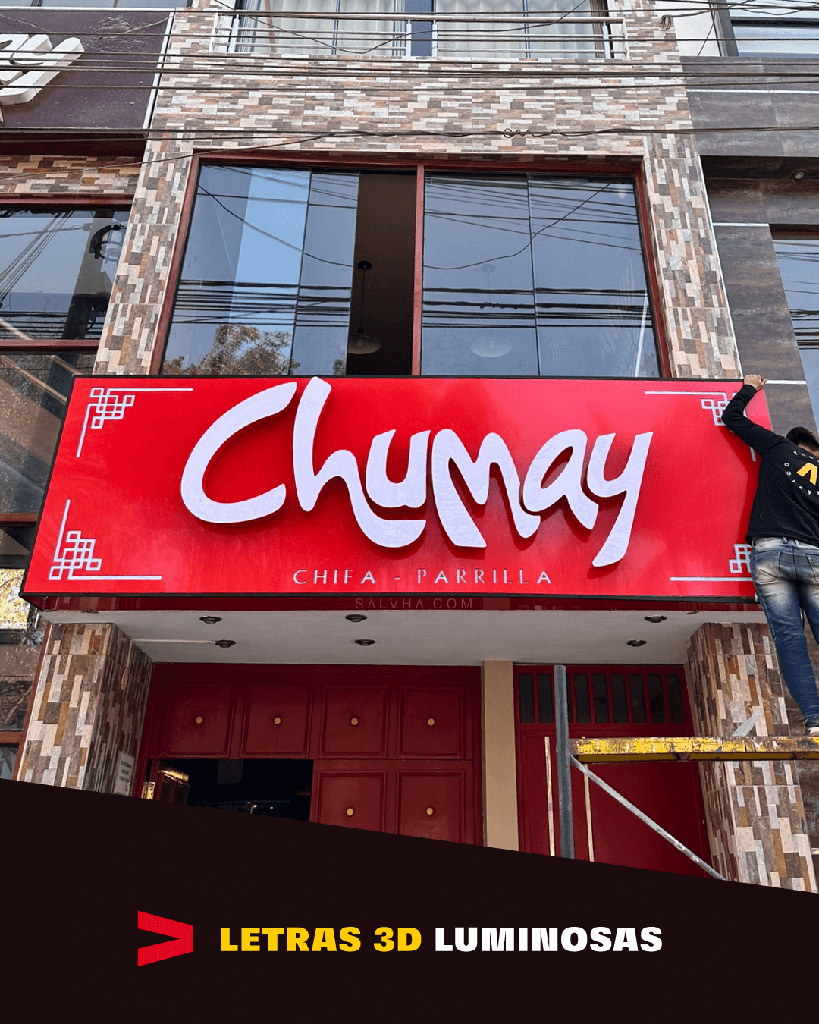Panel de aluminio compuesto con letras 3d luminosas - Chumay | Agencia ...